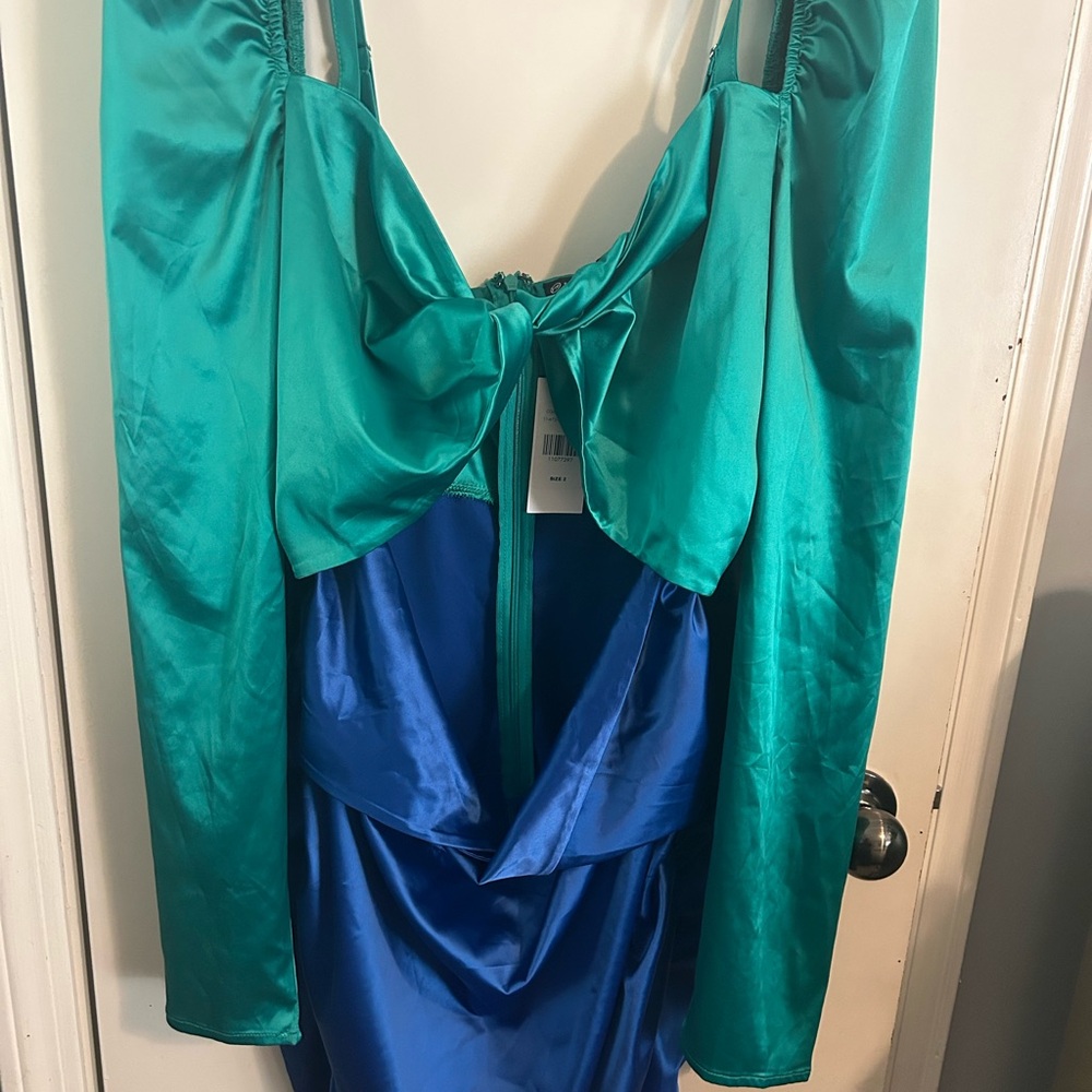 Vibrant Green and Blue Dress
